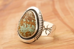 Genuine Number 8 Mine Turquoise Navajo Ring